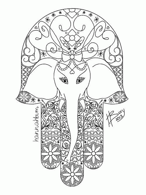 Название: Раскраска Раскраска Хамса со слоном Скачать ,рука, амулет, хамса,.  Распечатать . Категория: . Теги: .