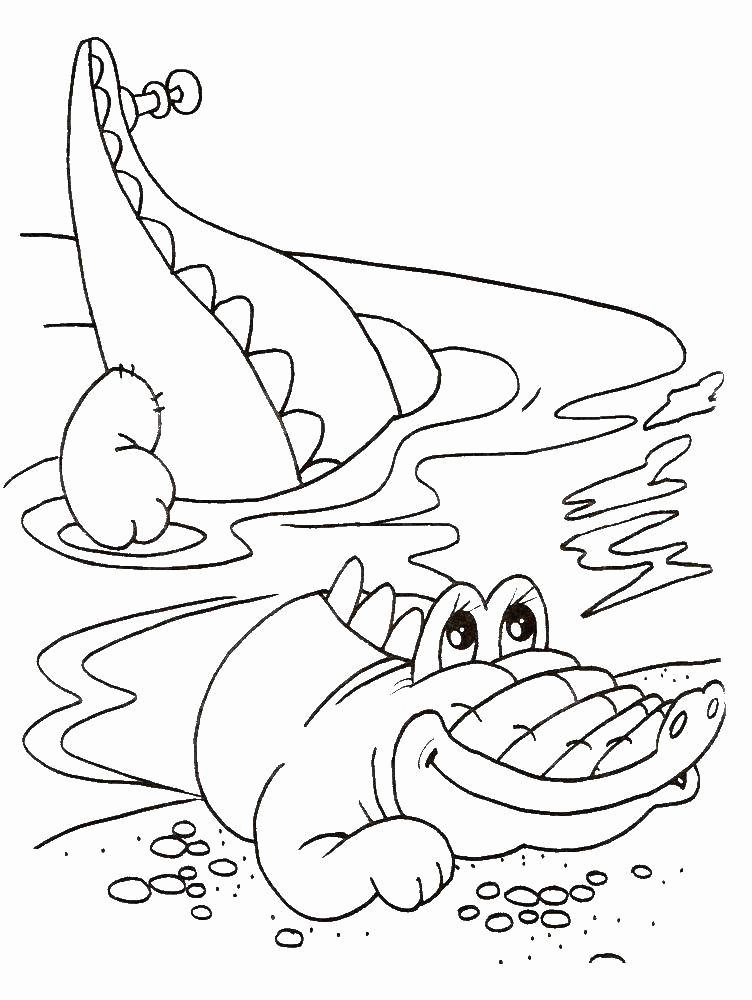Название: Раскраска Крокодил в воде. Категория: . Теги: .