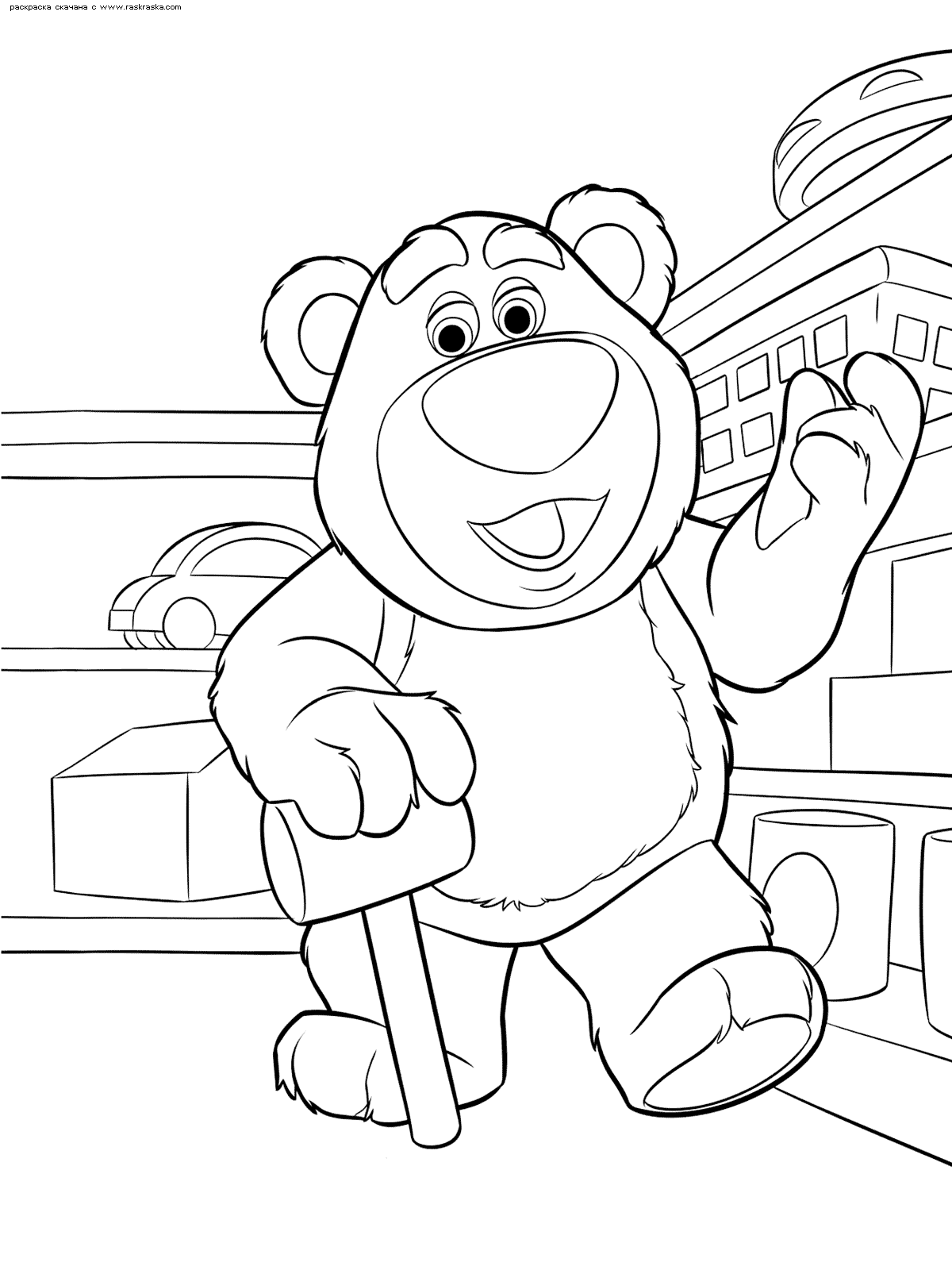 Название: Раскраска Раскраска Плюшевый медведь Лотсо. Раскраска Раскраска История игрушек 3. Категория: . Теги: .