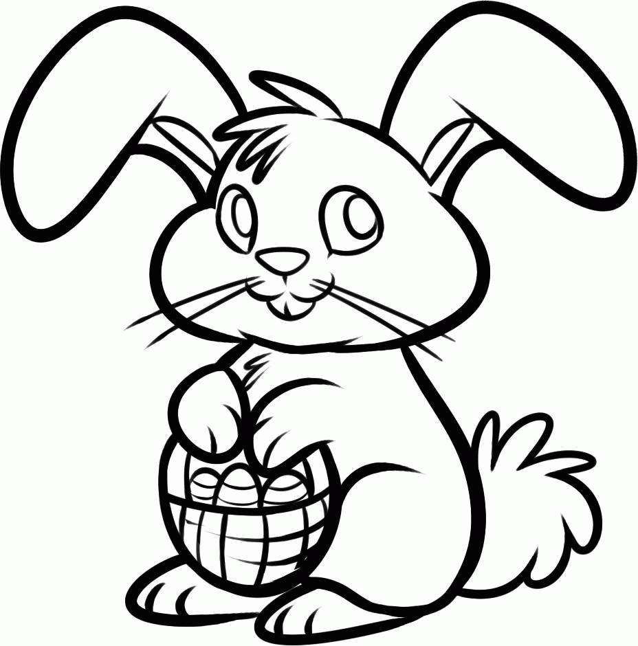 Название: Раскраска Рисунок пасхального кролика с яйцами. Категория: . Теги: .