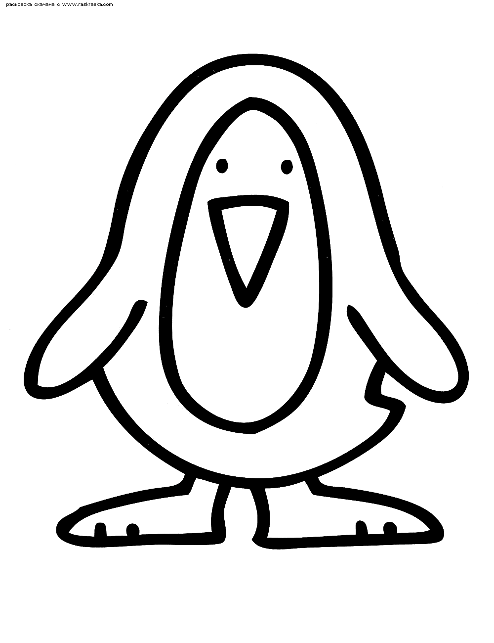 Название: Раскраска Раскраска Пингвин. Раскраска Крупные раскраски, раскраски для детей 3-4 лет. Категория: . Теги: .