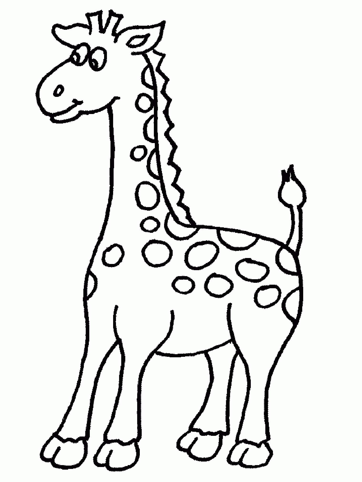 Название: Раскраска Распечатать бесплатные раскраски для детей: для самых маленьких: жираф. Категория: . Теги: .