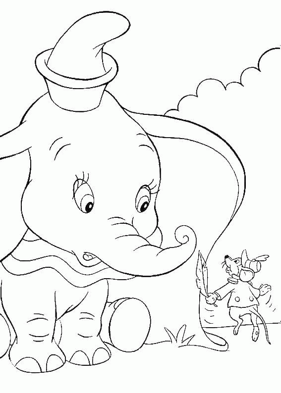 Название: Раскраска Раскраска Слоненок дамбо с мышкой Скачать ,Дамбо, слон,.  Распечатать . Категория: . Теги: .