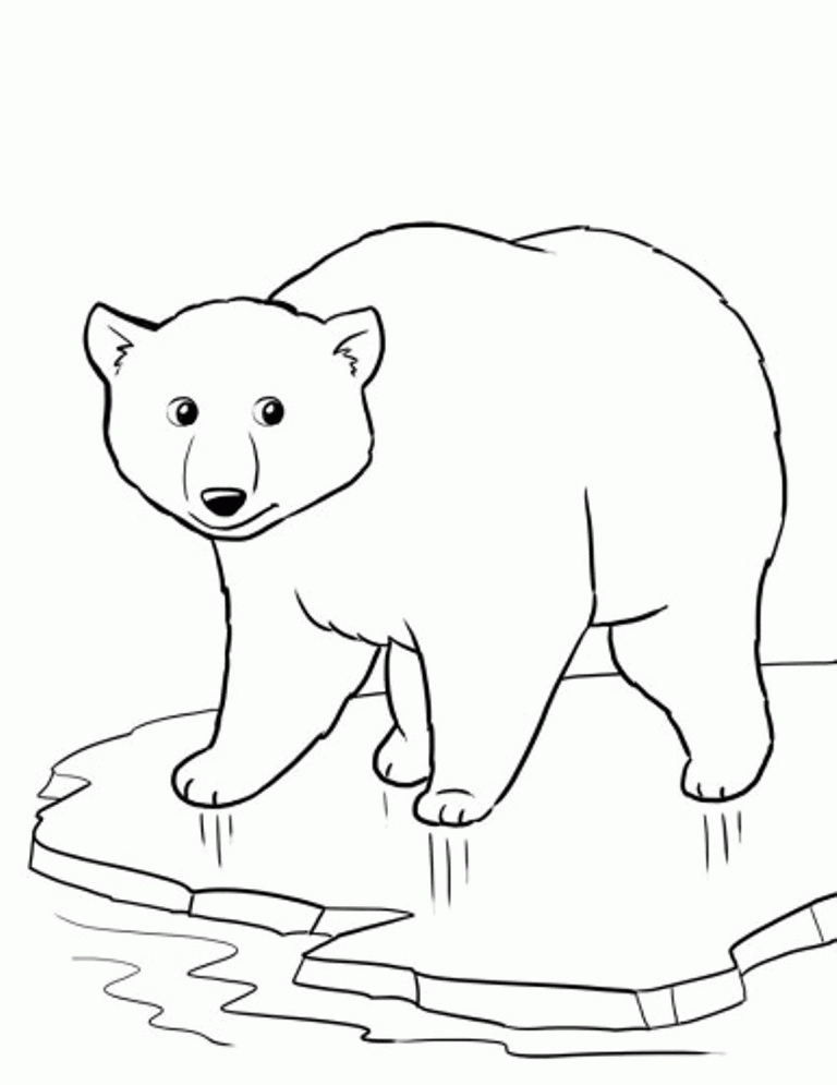 Название: Раскраска Полярный медведь на льдине. Категория: . Теги: .