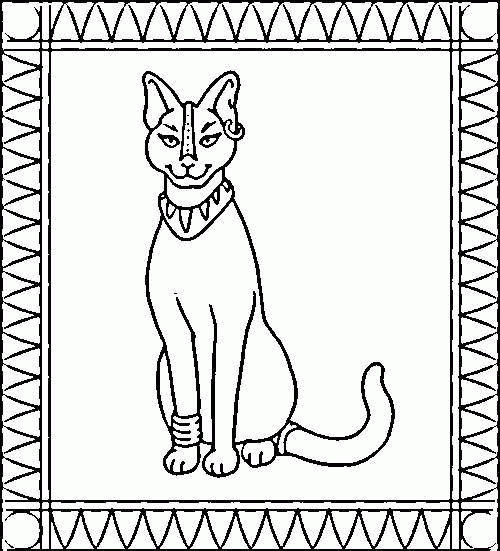 Название: Раскраска Египетская кошка. Категория: . Теги: .