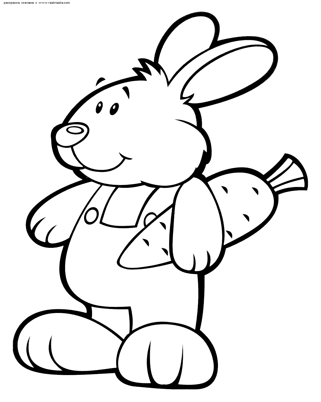 Название: Раскраска Раскраска Кролик с морковкой. Раскраска Игрушечный заяц раскраска для детского сада. Категория: . Теги: .