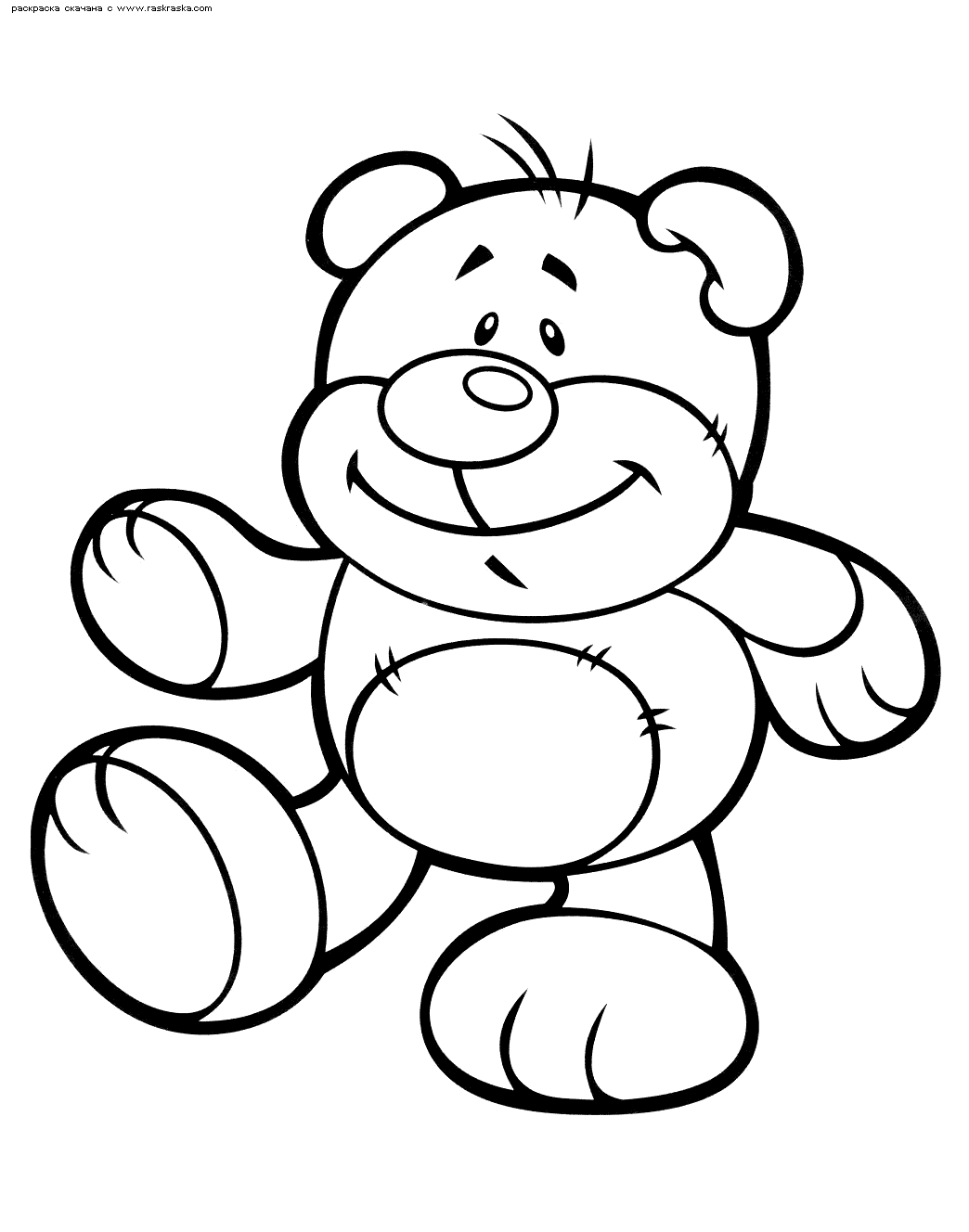 Название: Раскраска Раскраска Медвежонок. Раскраска Игрушечный медведь раскраска скачать бесплатно для детей 3 лет. Категория: . Теги: .