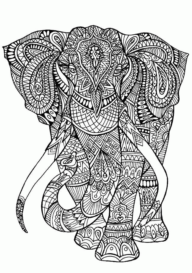 Название: Раскраска Слон и его огромные бивни. Категория: . Теги: .