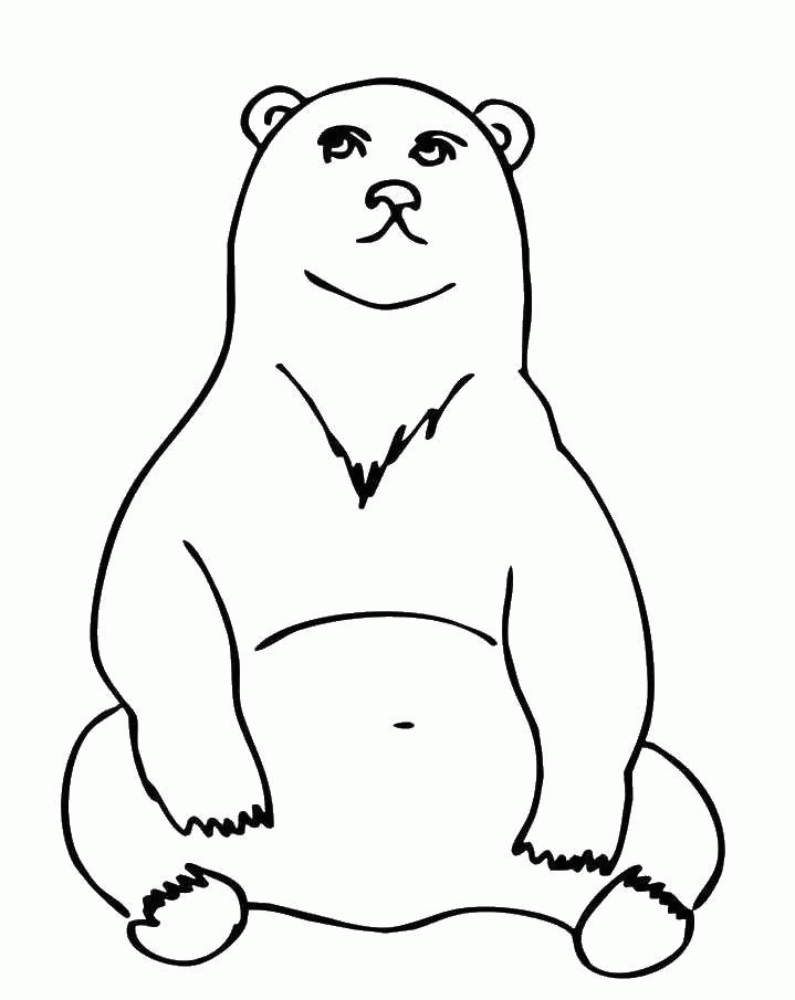 Название: Раскраска Задумчивый медведь. Категория: . Теги: .