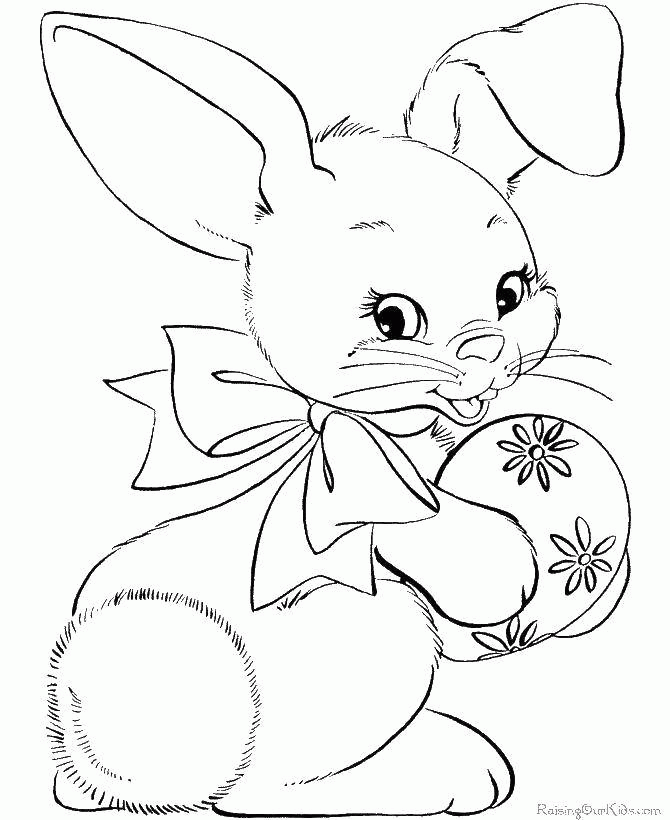 Название: Раскраска Пасхальный кролик держит яичко. Категория: . Теги: .
