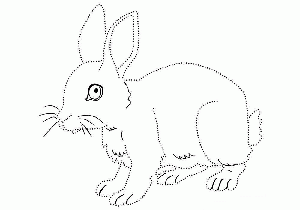 Название: Раскраска Кролик с точечным контуром. Категория: . Теги: .