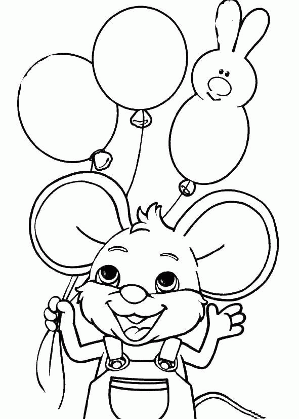 Название: Раскраска Мышка с шариками. Категория: . Теги: .
