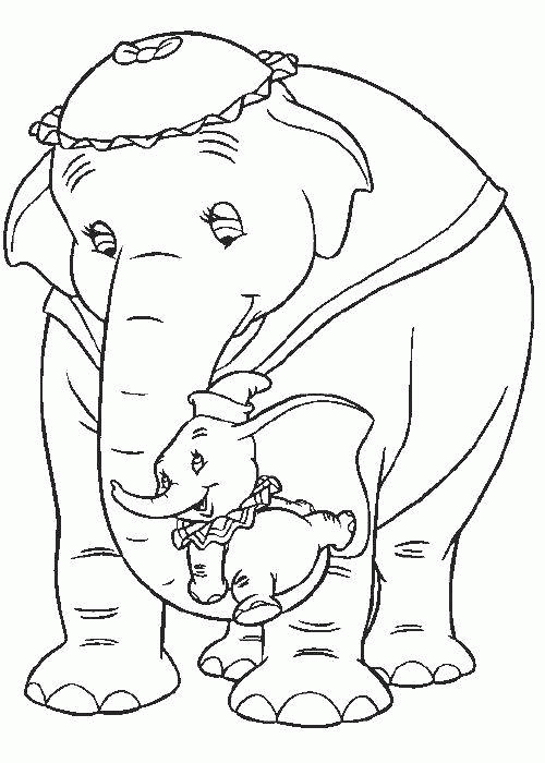 Название: Раскраска Мама слон и детеныш. Категория: . Теги: .