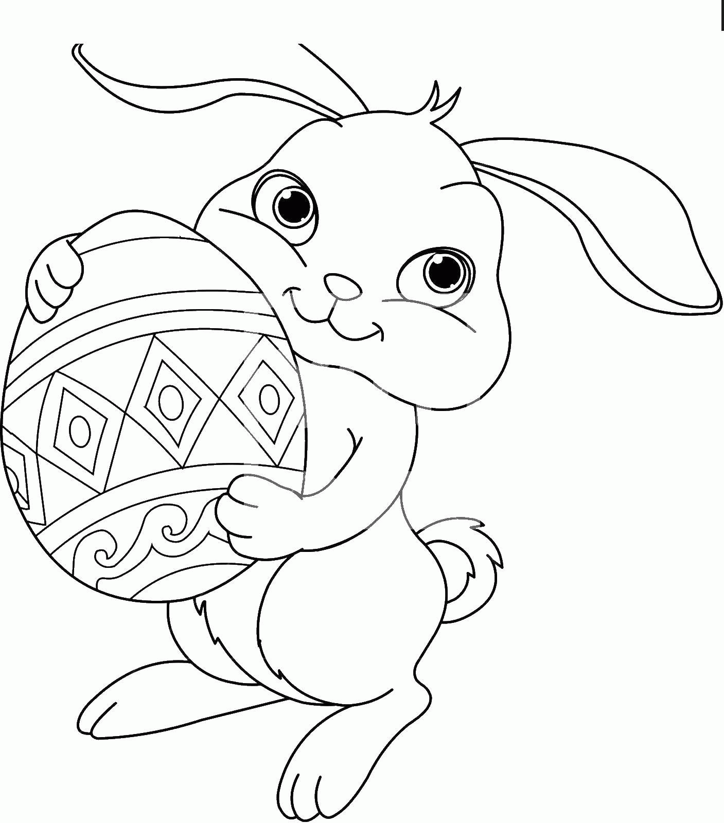 Название: Раскраска Кролик с красивым яйцом. Категория: . Теги: .