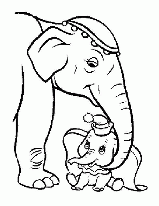 Название: Раскраска Слониха со слоненком. Категория: . Теги: .
