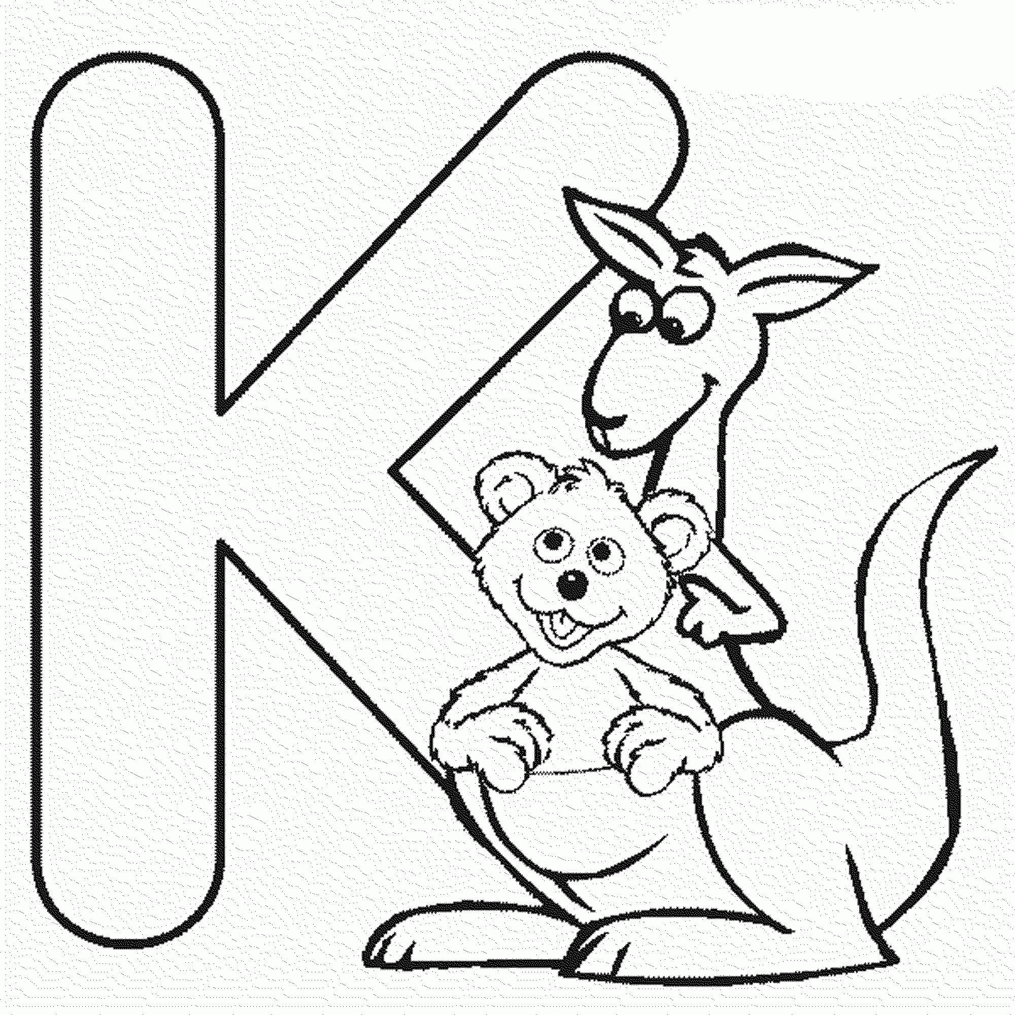 Название: Раскраска Английский алфавит к кенгуру. Категория: . Теги: .