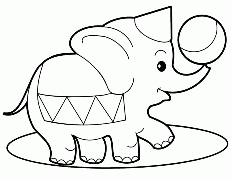 Название: Раскраска Раскраска слоник играется с мячем. Скачать слон.  Распечатать Дикие животные. Категория: . Теги: .