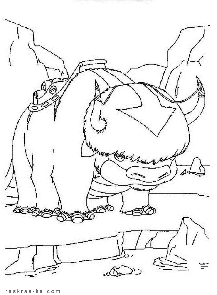 Название: Раскраска Аппа - летающий шестиногий бизон Аанга. Раскраска аниме Аватар. Категория: . Теги: .