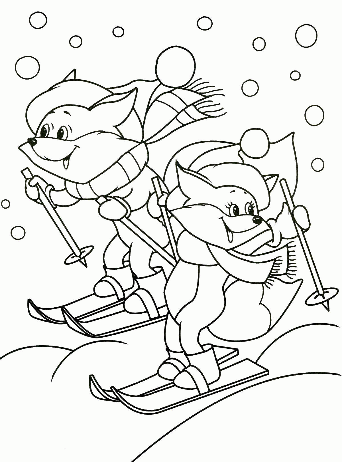 Название: Раскраска Название: Раскраска Лисы катаются на лыжах. Категория: зима. Теги: лиса, лыжи.. Категория: . Теги: .