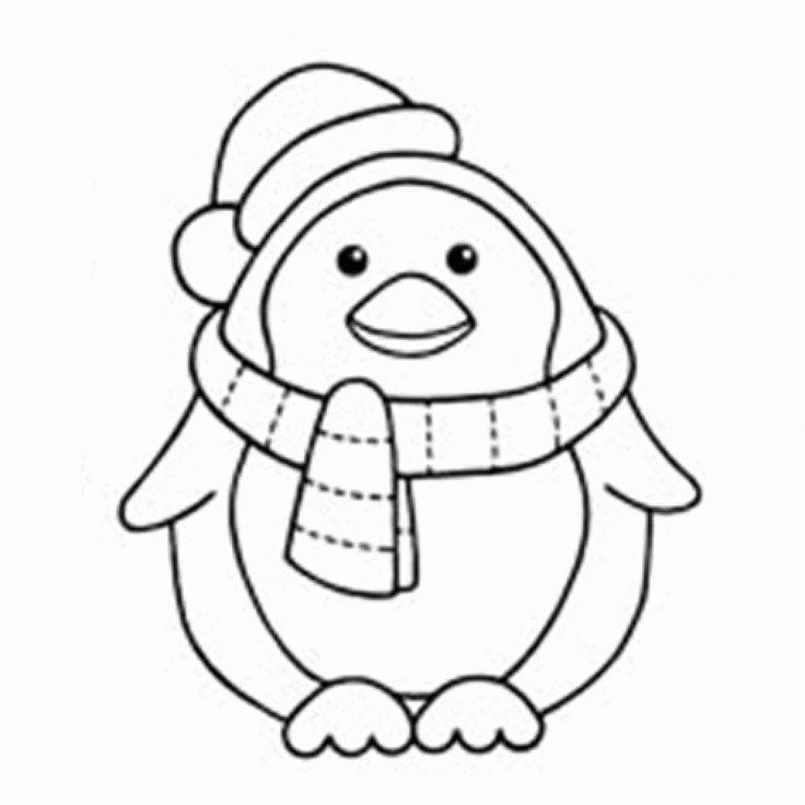 Название: Раскраска Пингвиненок в шарфе. Категория: . Теги: .