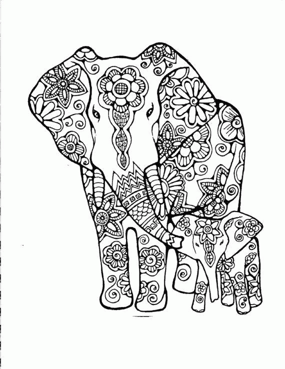 Название: Раскраска Этнические слоны. Категория: . Теги: .
