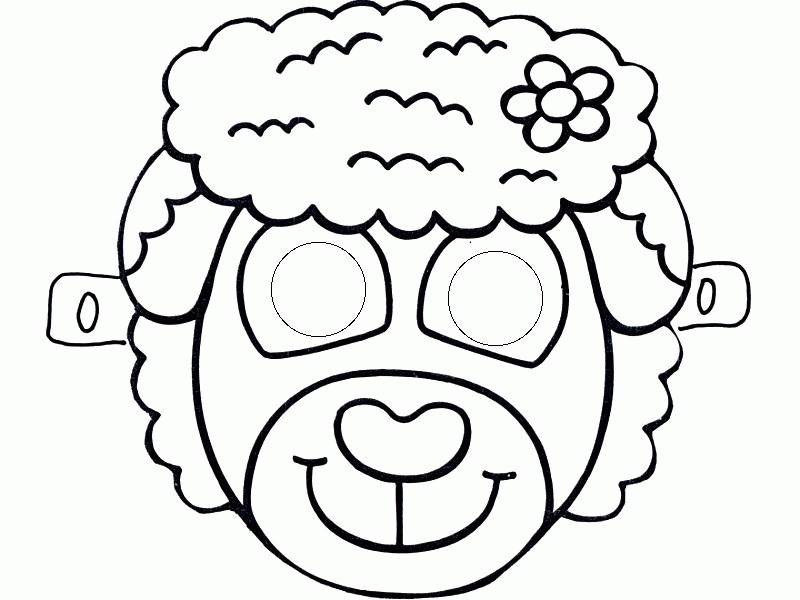 Название: Раскраска Маска овечки, барашка, баран, овца. Категория: . Теги: .