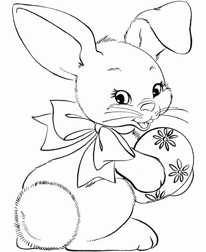 Название: Раскраска Рисунок пасхального кролика с яйцом. Категория: . Теги: .