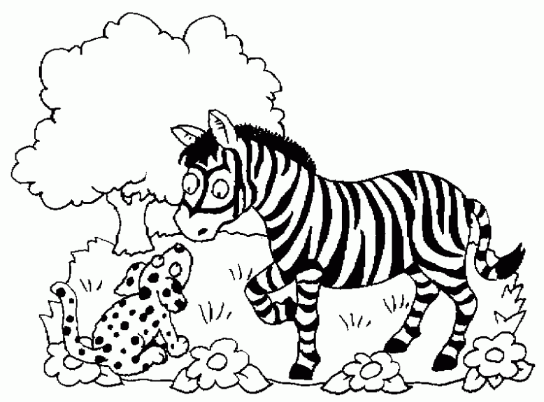 Название: Раскраска зебра кушает цветы. Категория: . Теги: .
