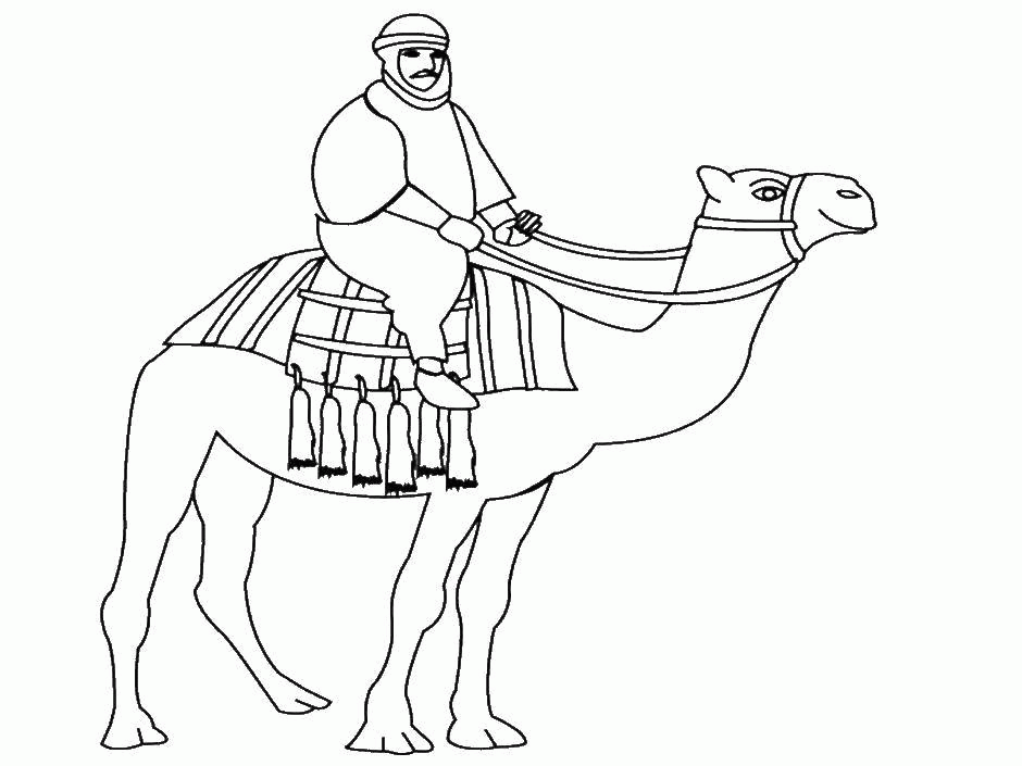 Название: Раскраска Мужчина на верблюде. Категория: . Теги: .