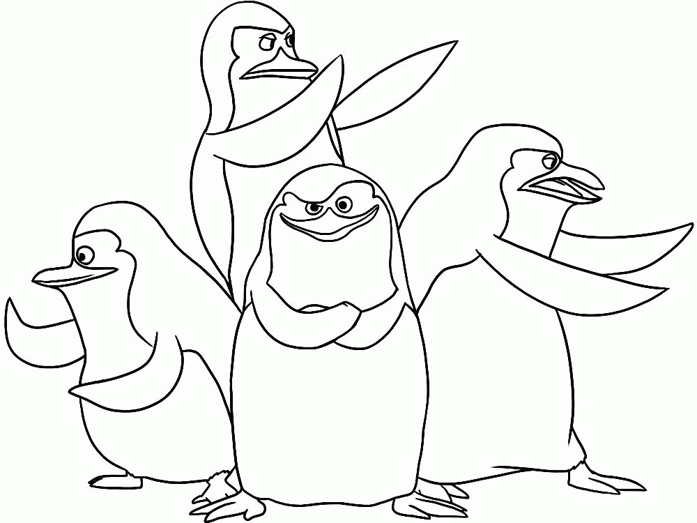 Название: Раскраска Раскраска  для девочек Мадагаскар пингвины. Скачать Мадагаскар.  Распечатать Мадагаскар. Категория: . Теги: .