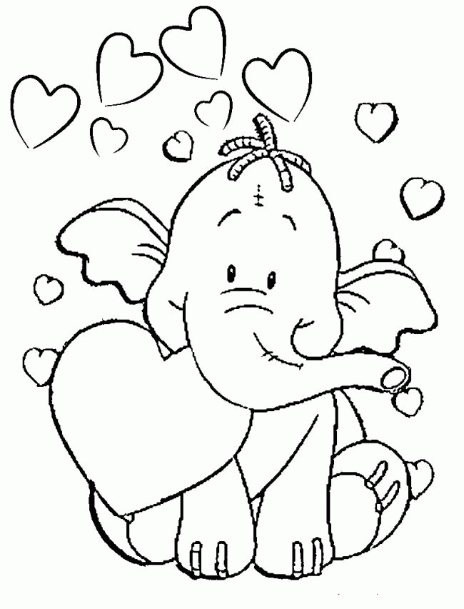 Название: Раскраска Картинки  день святого валентина слон в сердечках. Категория: . Теги: .
