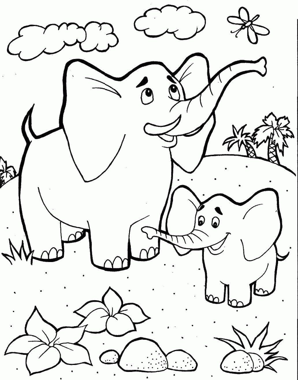 Название: Раскраска Слониха и слон. Категория: . Теги: .