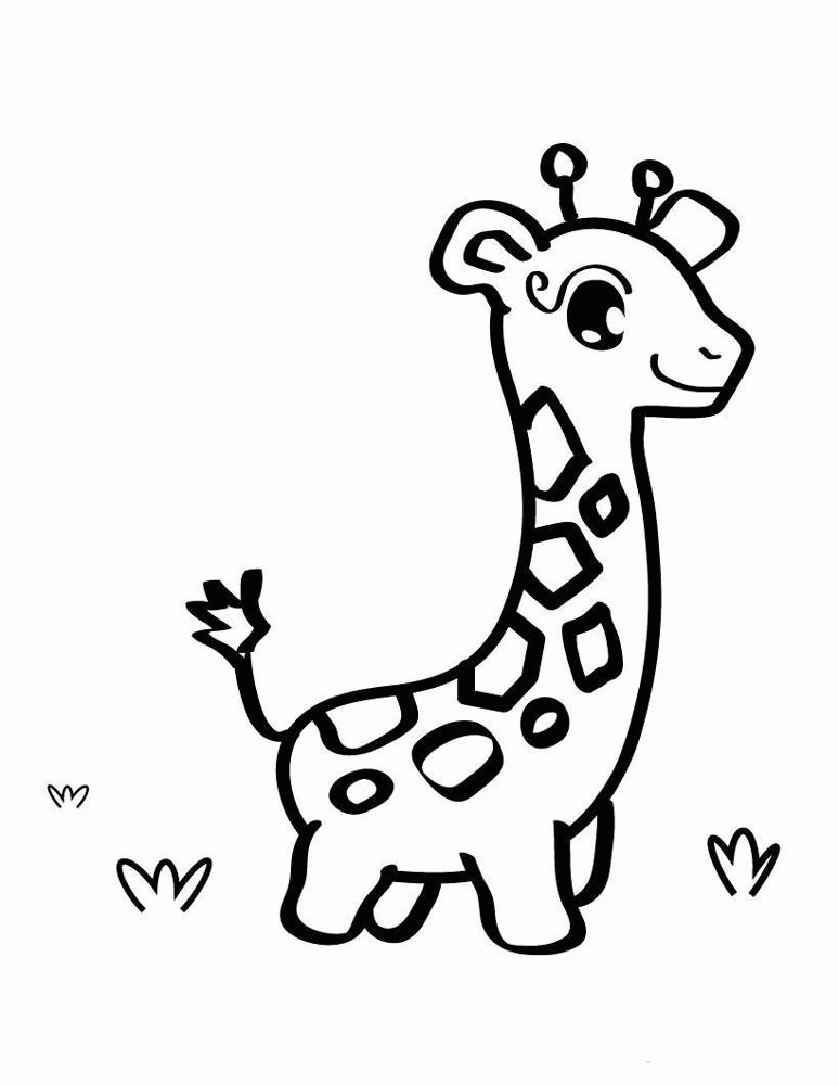 Название: Раскраска Маленький жираф. Категория: . Теги: .