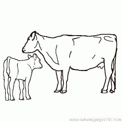 Название: Раскраска Мама корова с малышом. Категория: . Теги: .