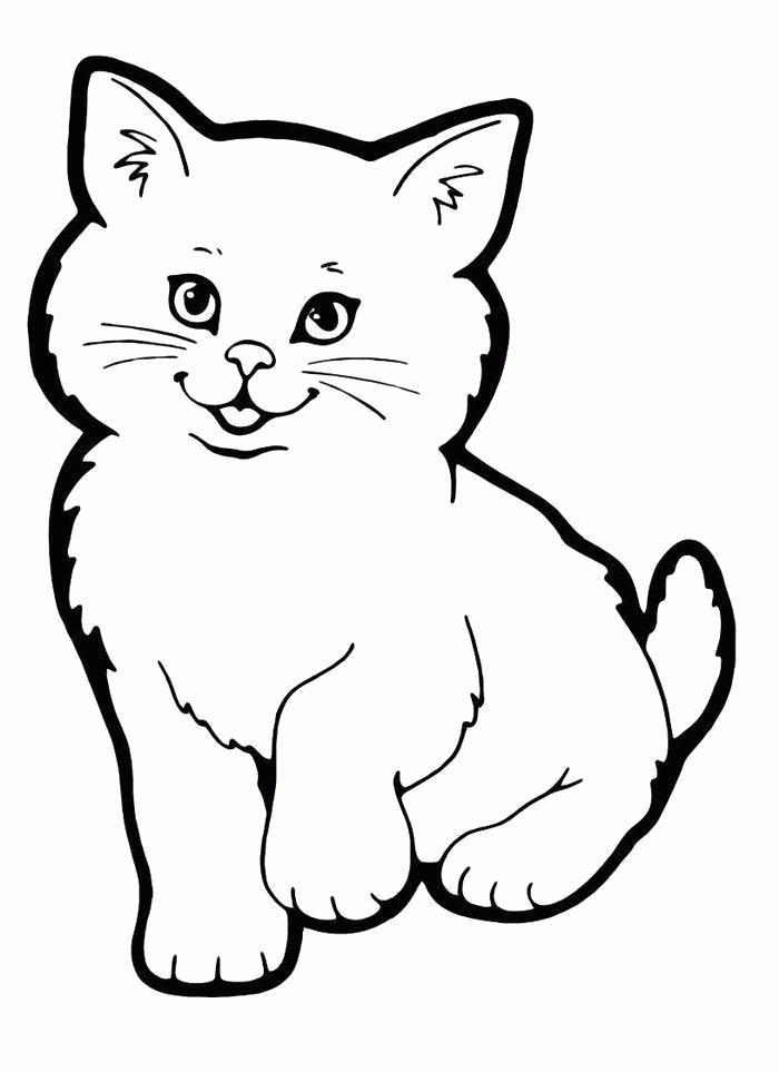 Название: Раскраска Раскраска  Милый котенок. Скачать кошка.  Распечатать кошка. Категория: . Теги: .