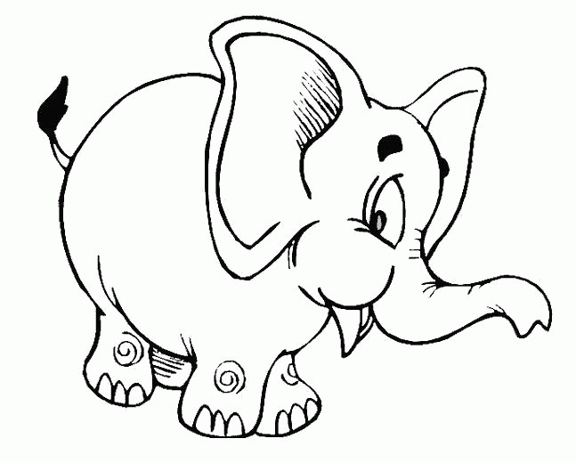 Название: Раскраска Раскраска Веселый слоник. Скачать слон.  Распечатать Дикие животные. Категория: . Теги: .