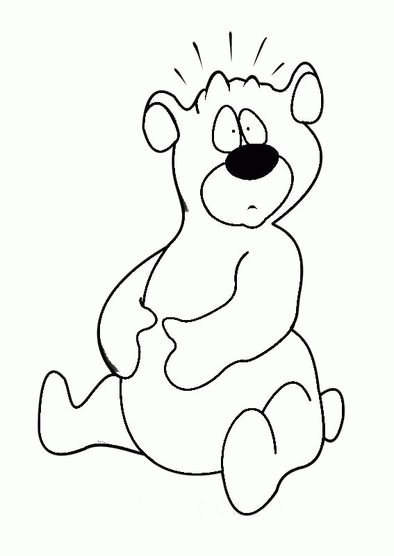 Название: Раскраска Раскраска Задумчивый мишка. Скачать медведь.  Распечатать медведь. Категория: . Теги: .