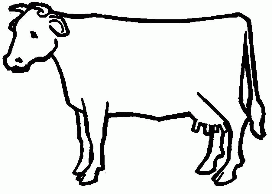 Название: Раскраска Раскраски корова корова контур, животные для вырезания из бумаги. Категория: . Теги: .