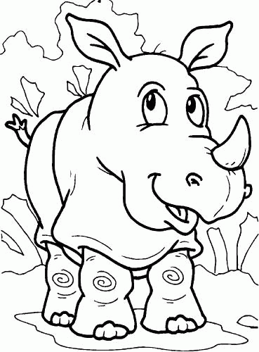 Название: Раскраска Раскраска ушастый носорог. Категория: . Теги: .