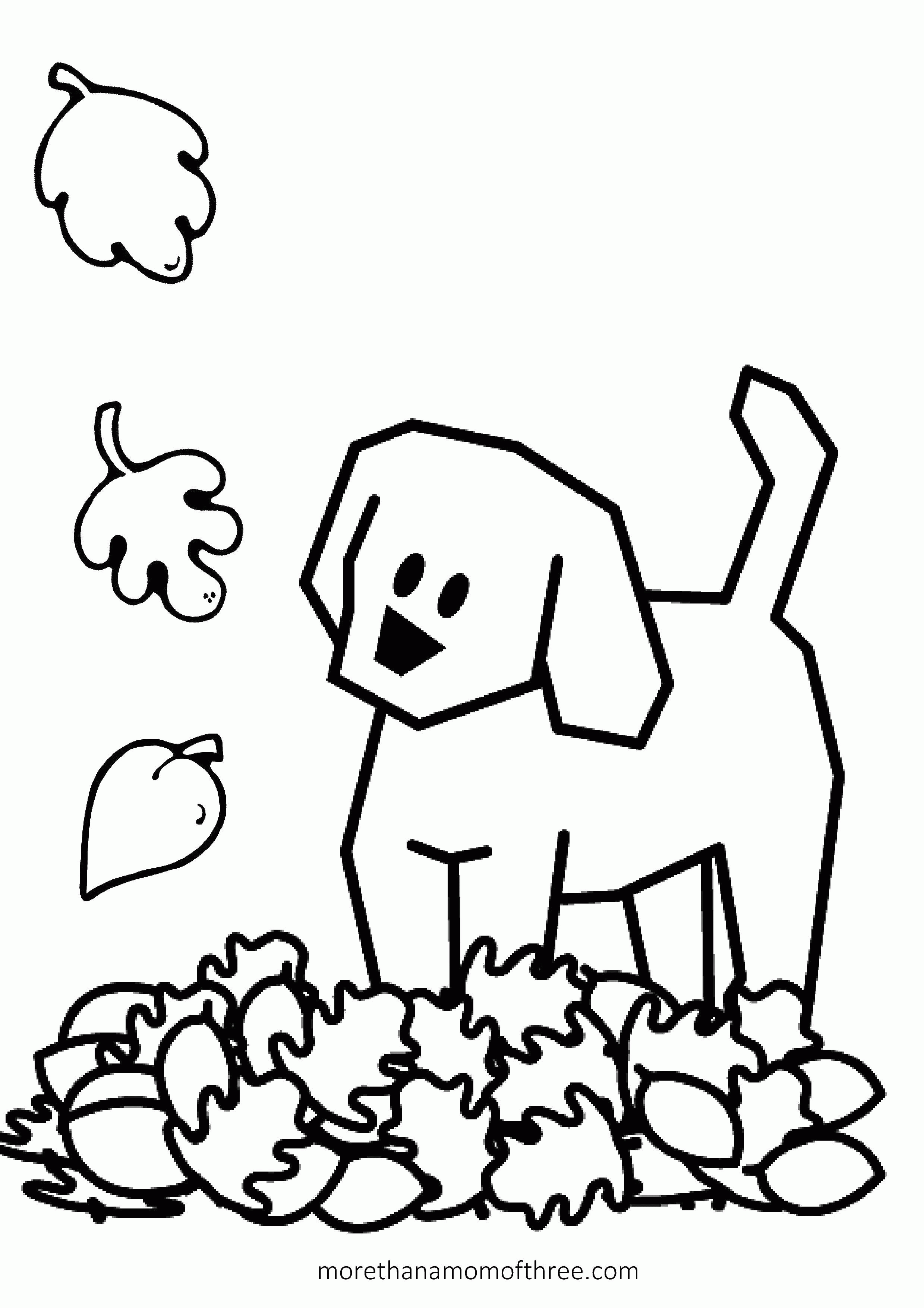Название: Раскраска Собака в осенней листве. Категория: . Теги: .
