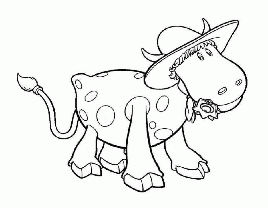 Название: Раскраска Рисунок корова в шляпе. Категория: . Теги: .