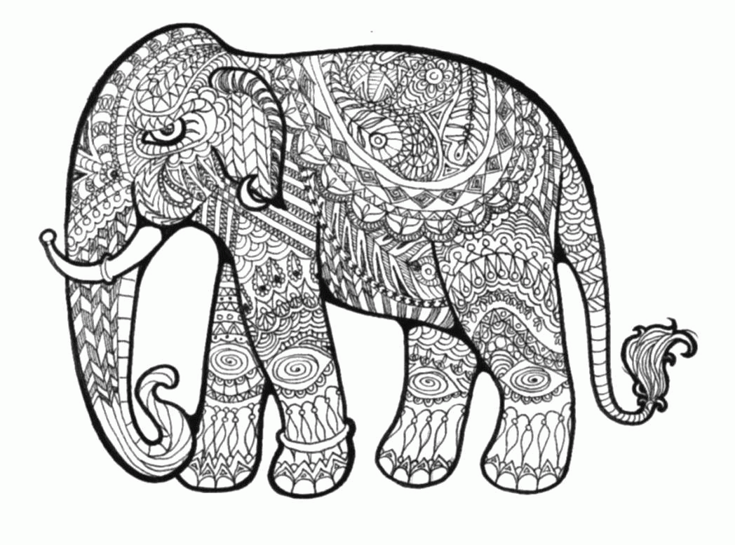 Название: Раскраска Узорный слон. Категория: . Теги: .