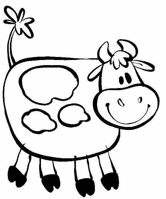 Название: Раскраска Распечатать раскраску для самых маленьких, корова. Категория: . Теги: .