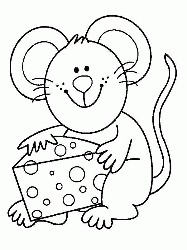 Название: Раскраска Мышка с сыром. Категория: . Теги: .