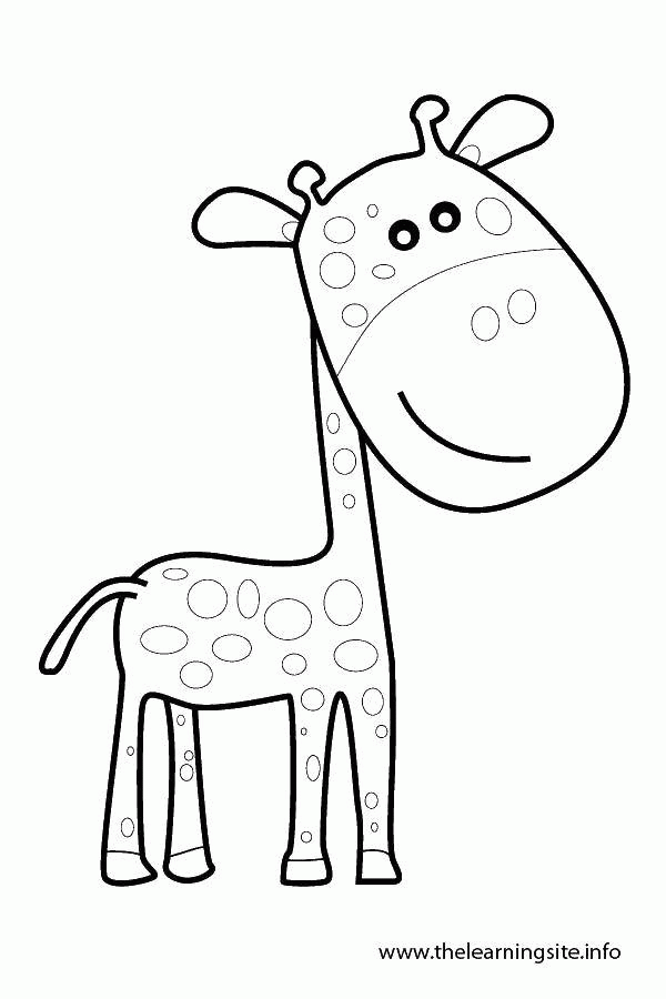 Название: Раскраска Маленький пятнистый жираф. Категория: . Теги: .