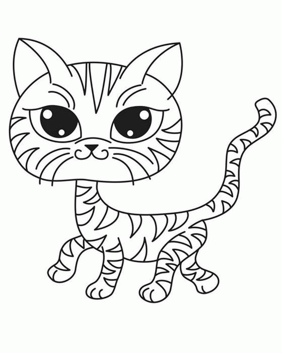 Название: Раскраска Раскраски кошки  раскраска полосатая кошка, для детей. Категория: . Теги: .