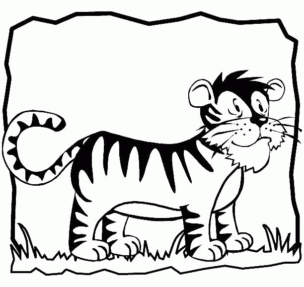 Название: Раскраска Раскраска Молодой тигр. Скачать Тигр.  Распечатать Дикие животные. Категория: . Теги: .
