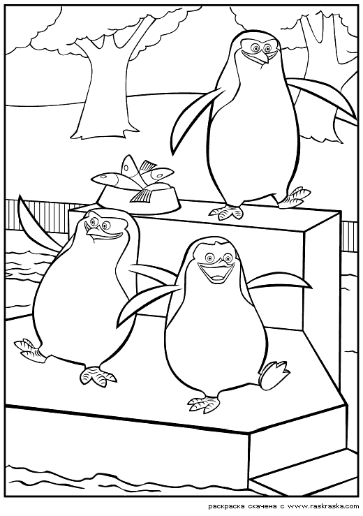 Название: Раскраска Раскраска Пингвины Мадагаскара. Раскраска Улыбаемся и машем, раскраски из мультфильма для детей. Категория: . Теги: .