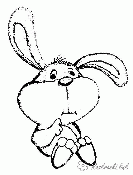 Название: Раскраска кролик с большими щечками. Категория: . Теги: .