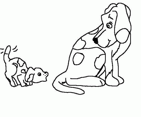 Название: Раскраска Рисунок собака и щенок. Категория: . Теги: .